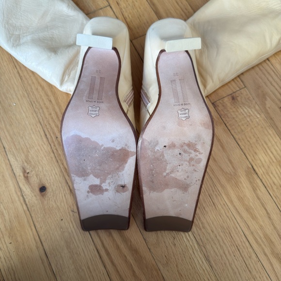 Miista Cream Heeled Boots - Picture 7 of 11